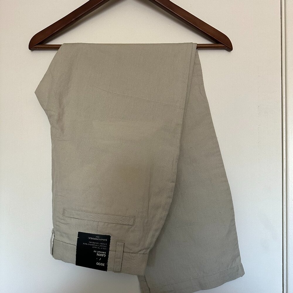 NWT Banana Republic Factory Linen Blend Gavin Straight Fit Pant 30x30